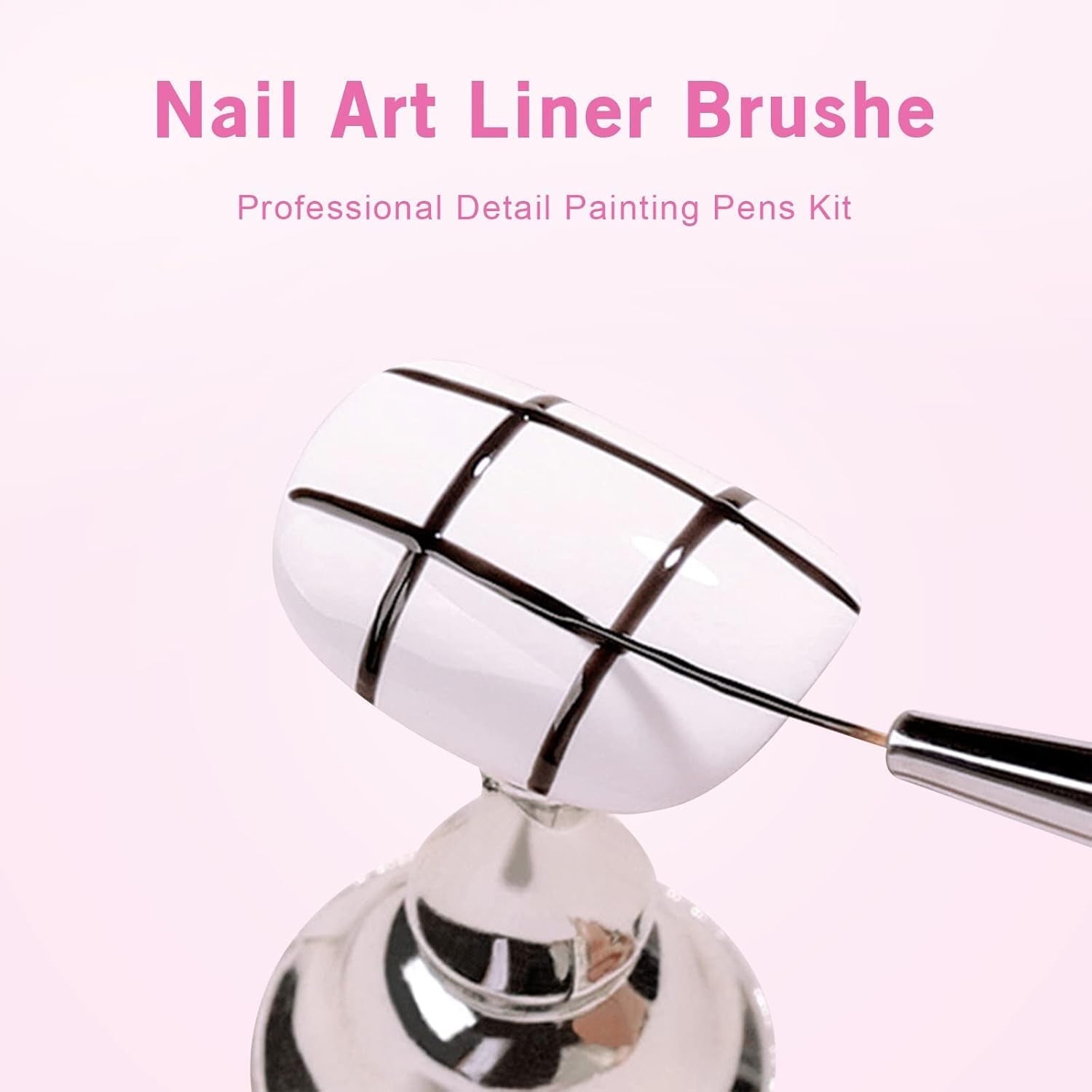 Sularpek Nail Art Liner Pinsel, 5 Stück Profi Detail Fine Nails štětec na gelové nehty, Nagel Pinsel Dünn Für Beauty Frauen Nagelstudio (5 Größen, Rosa)
