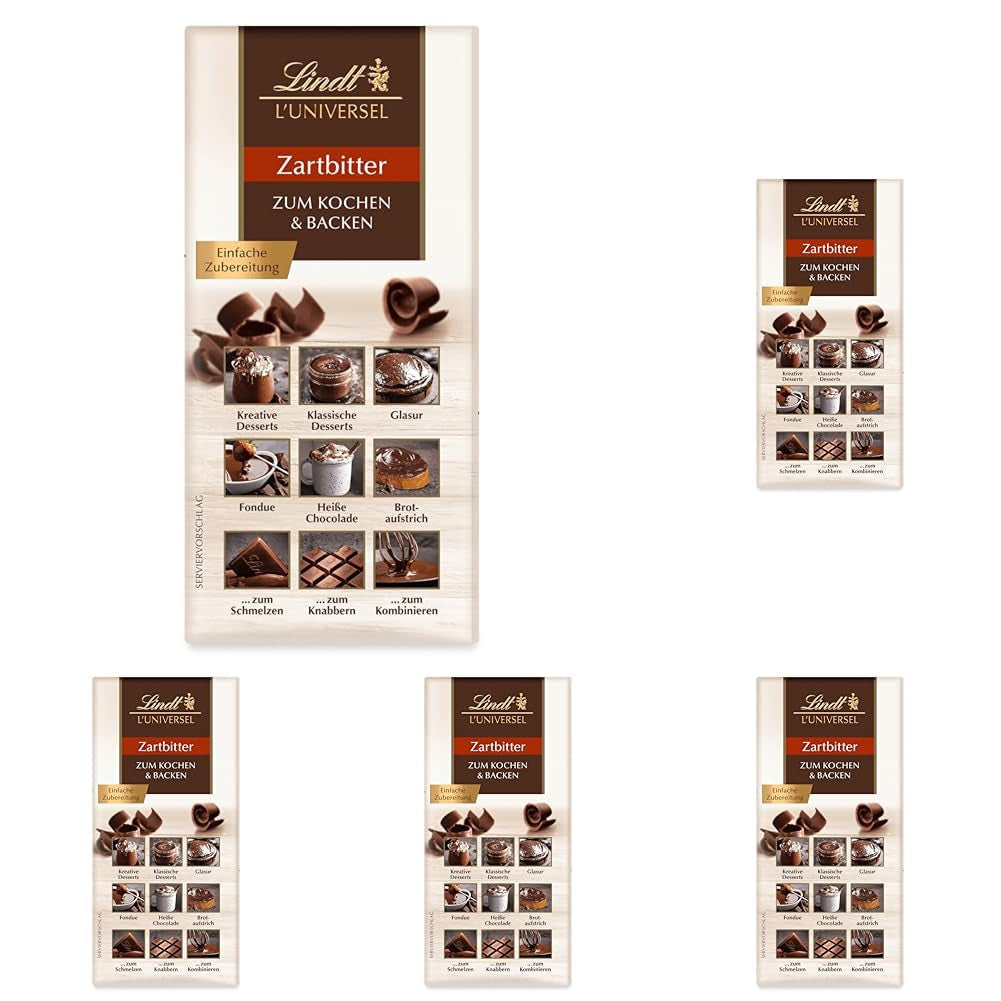 Lindt Čokoláda | Vesmír | 200g Čokoláda na vaření a pečení, na dezerty, jako poleva, fondue, pomazánka nebo na svačiny | Čokoláda na pečení
