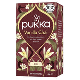 Pukka | Směs organických ochucených čajů "Vanilla Chai" | Skořice, zázvor a vanilka | Čaj pro pochoutku s přírodní sladkostí | Balení po 1 | 20 čajových sáčků