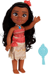 Panenka Disney Princess Moana 35 cm, reflexní třpytivé oči, pohyblivé klouby, odnímatelný outfit, květinová spona, dlouhé vlasy, pro dívky od 3 let