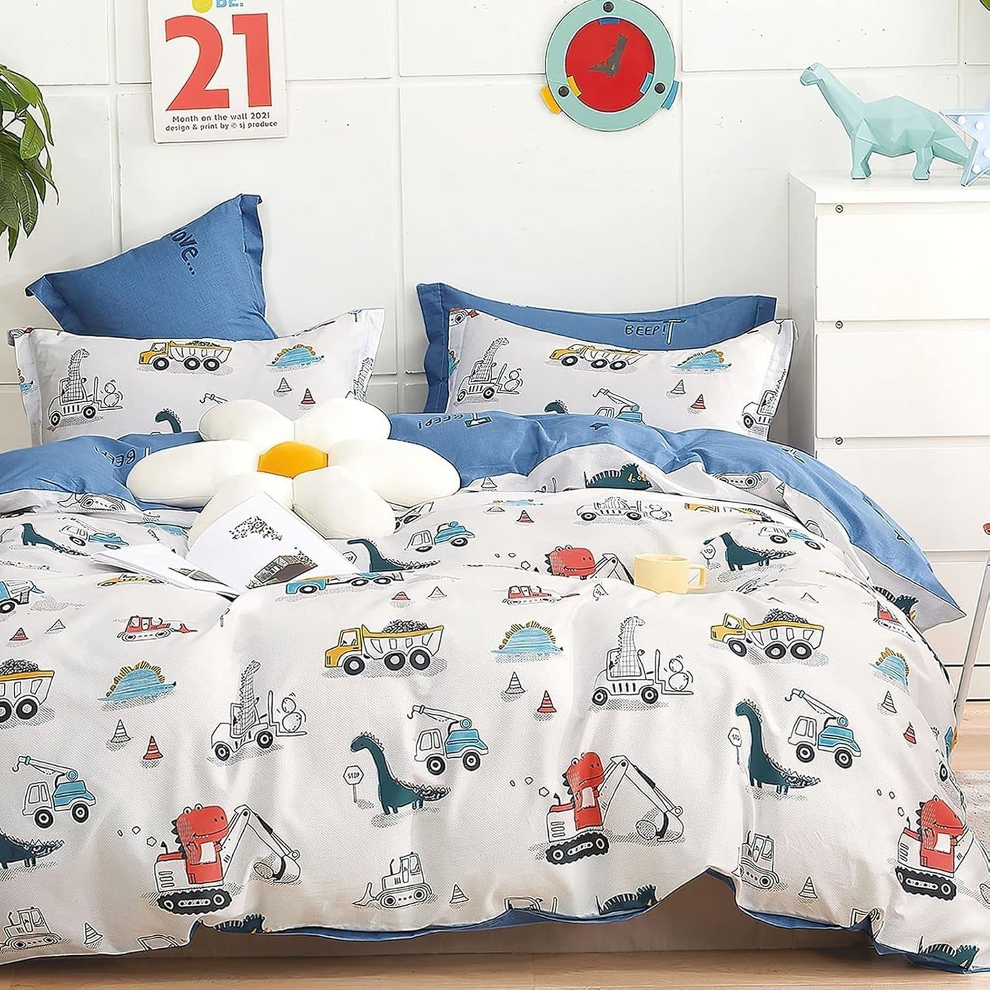 Dětské povlečení, unisex, dinosauři, bavlna Povlečení dětské Naty Shop Model B 135 X 200 cm + 80 X 80 cm