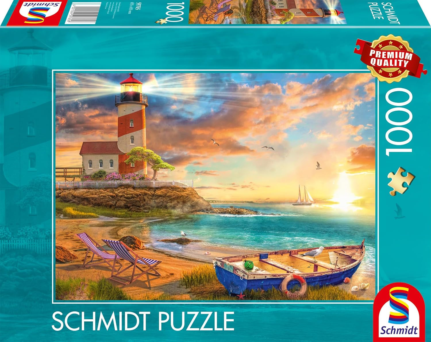 Schmidt Spiele 59765 Západ slunce v zátoce majáku, 1000dílná skládačka, barevné Puzzle Naty Shop Výchozí název