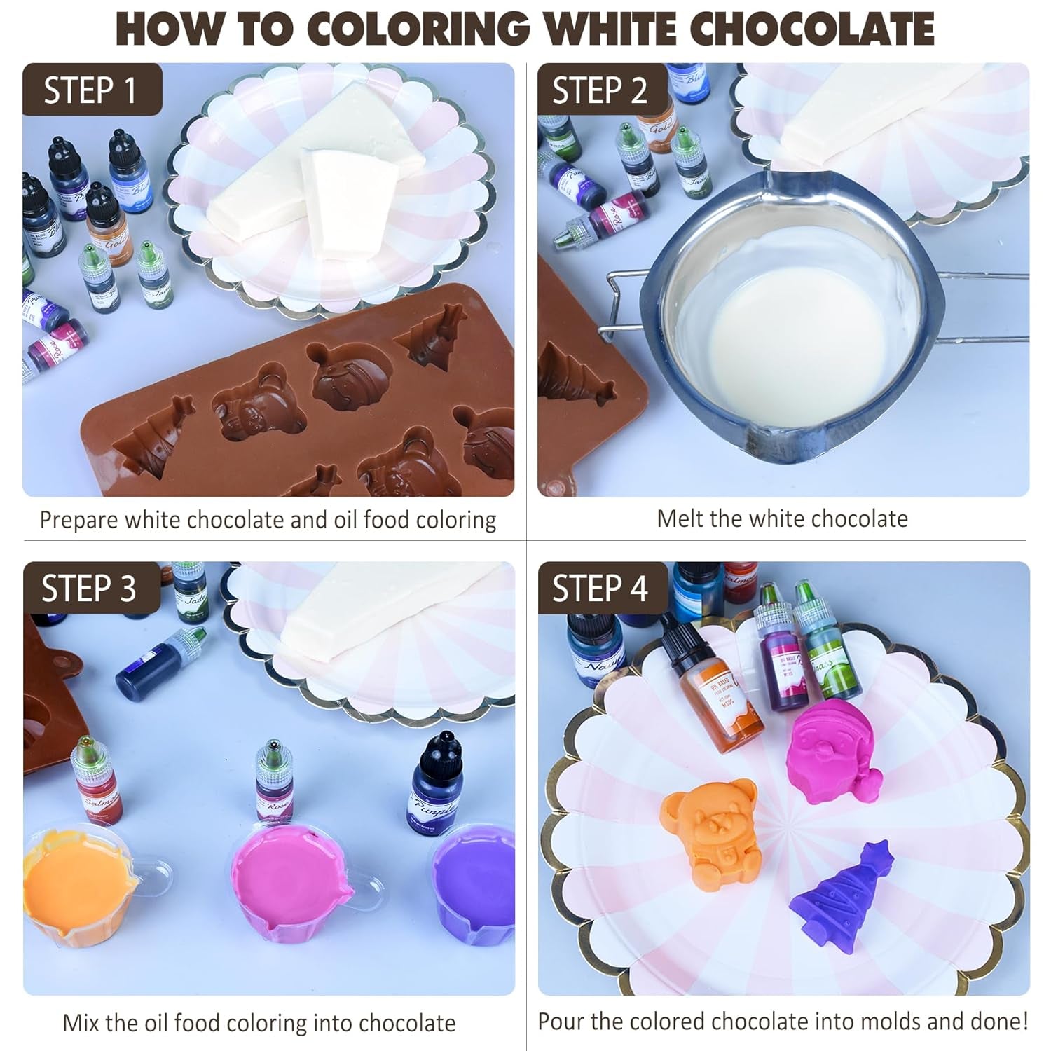Fettlösliche Lebensmittelfarbe Für Schokolade - 60 ml Ölbasis Lebensmittelfarben Für Fondant, Torten Dekoration, Backen - Flüssige Food Coloring Für Kakaoutter, Buttercream, Kuchen (Schwarz) Naty Shop