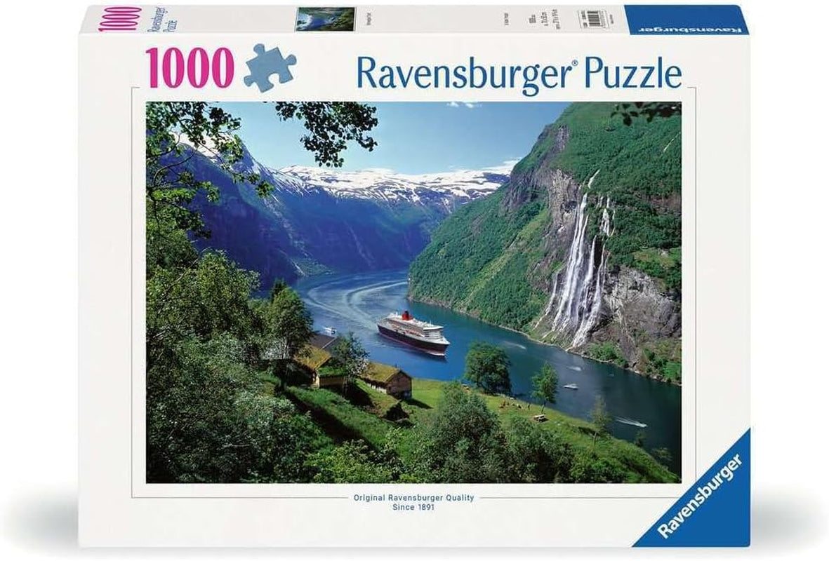 Puzzle Ravensburger 12000475 - Norský fjord - 1000 dílkové puzzle pro dospělé a děti od 14 let, Norské puzzle na šířku Puzzle Naty Shop Nový design