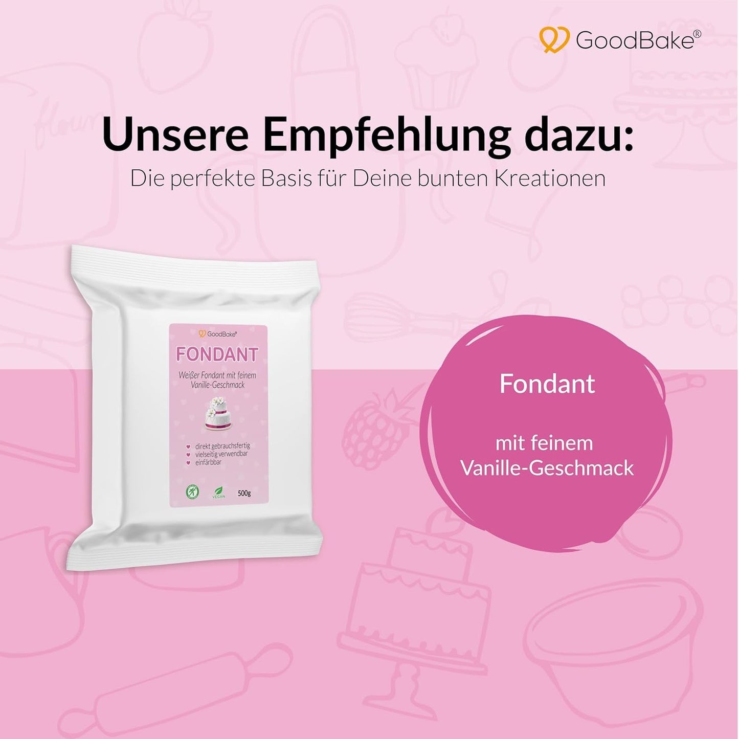 Goodbake Pink Food Coloring (11ml) - Intenzivní potravinářské barvivo - Velmi koncentrovaná barva - Pro barvení dortů, fondánu, máslového krému, nápojů, slizu a mnoha dalších předmětů. 100% vegan