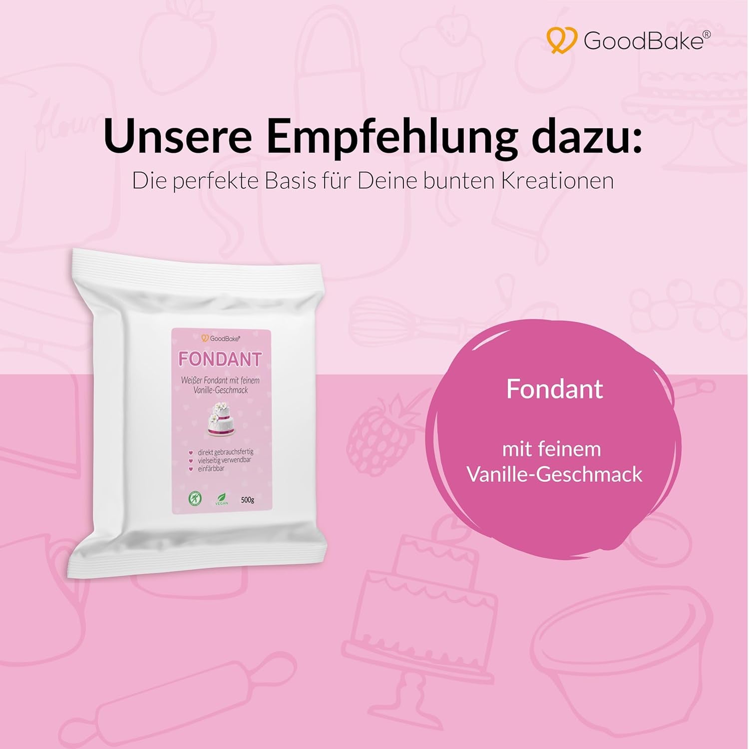 Goodbake Pink Food Coloring (11ml) - Intenzivní potravinářské barvivo - Velmi koncentrovaná barva - Pro barvení dortů, fondánu, máslového krému, nápojů, slizu a mnoha dalších předmětů. 100% vegan