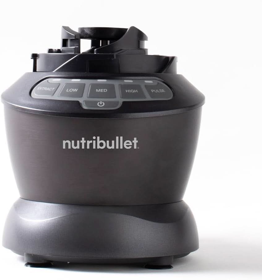 Nutribullet Full Size Blender, Elektrischer Mixer, Multifunkční Stabmixer, Professioneller Mixer, 1000 Watt Leistung, 1,6L Becher, Grau, NBF450DG Kitchen Naty Shop