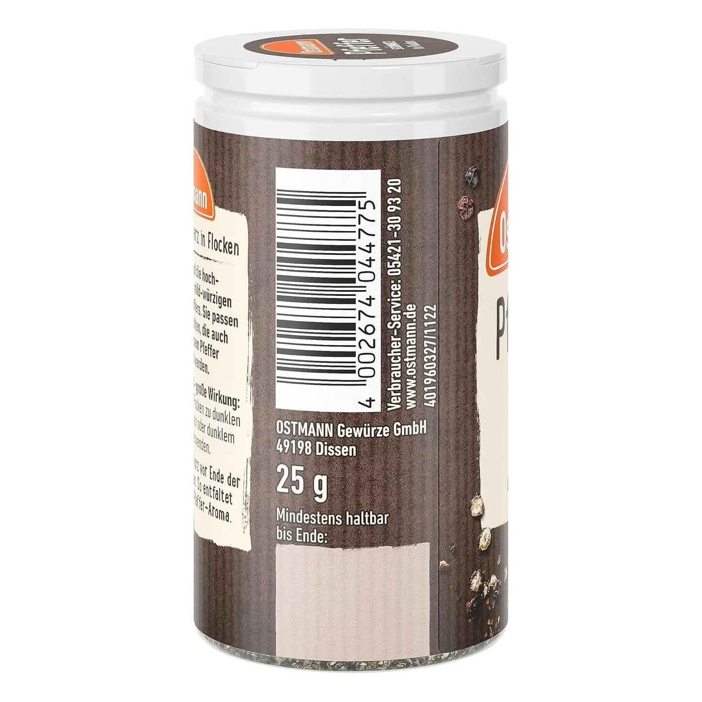 Ostmann - Vločky černého pepře, 25 gramů Condimente Naty Shop