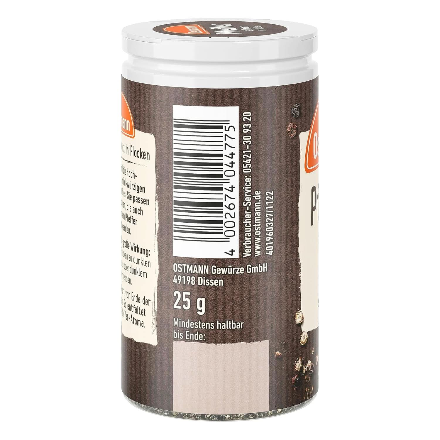Ostmann - Vločky černého pepře, 25 gramů Condimente Naty Shop