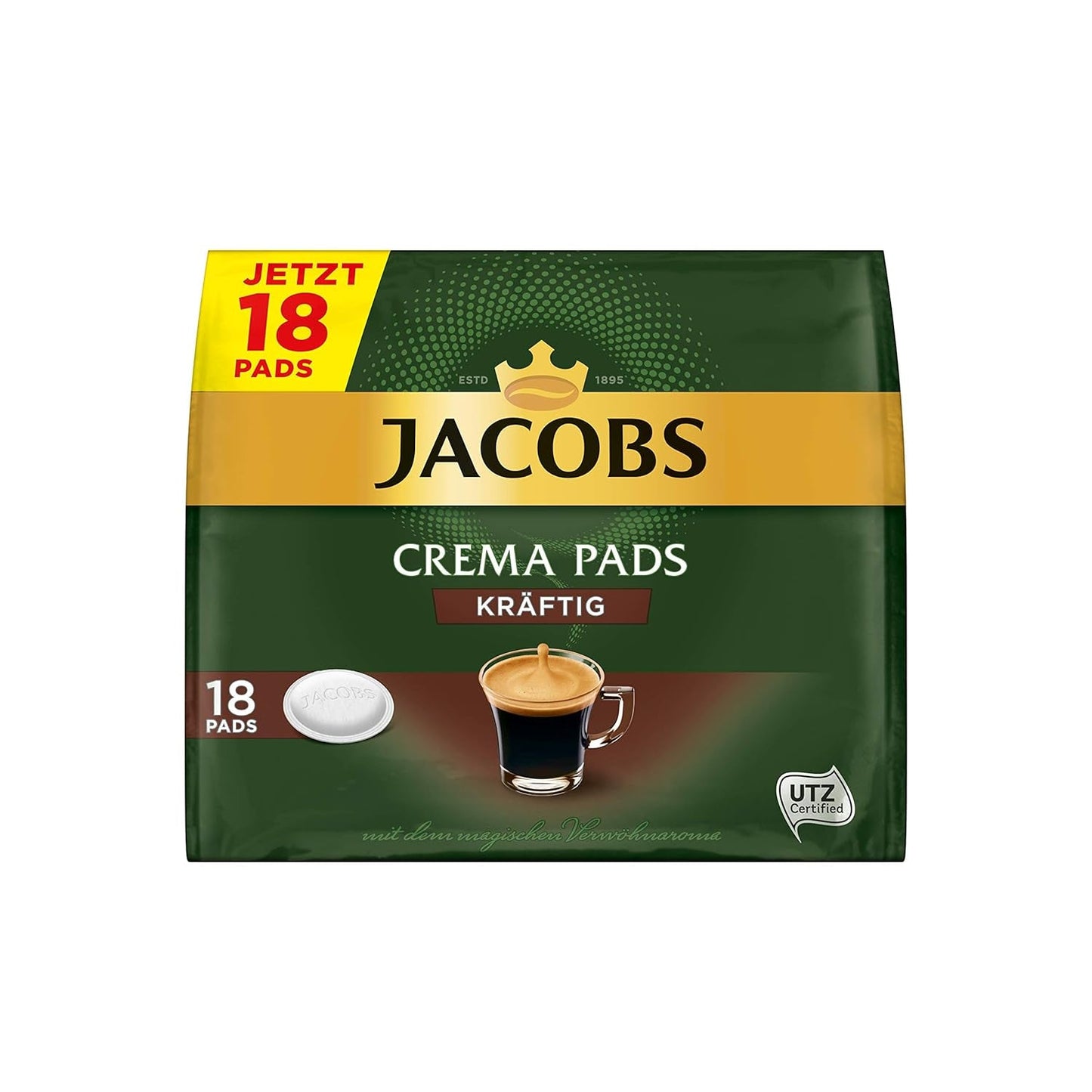 Kräftig Cream Pads, 90 Senseo kompatibilní Kaffeepads UTZ-zertifiziert, 5er Pack, 5 x 18 Getränke & Cream Pads, 90 Senseo kompatibilní Kaffeepads UTZ-zertifiziert, 5er Pack, 5 x 18 Getränke