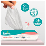 Vlhčené ubrousky Pampers Sensitive, 6 balení po 80 ubrouscích = 480 ubrousků, neparfemované, pro jemné, šetrné čištění