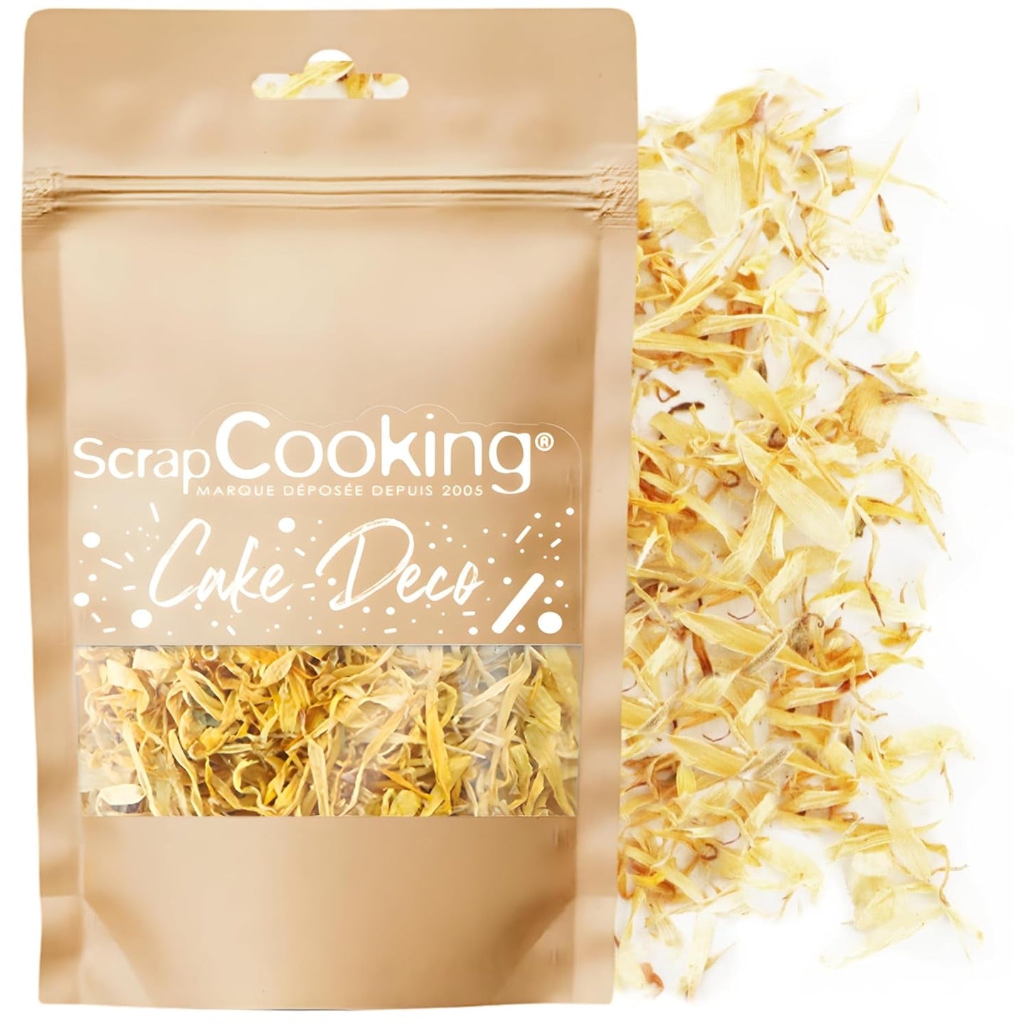 ScrapCooking - Sušené měsíčky 3,5g - Jedlé květiny - Ozdoby na pečení - Na dezerty, dorty, dorty, muffiny - Vánoce, jaro, narozeniny - zlatožlutá - 7471