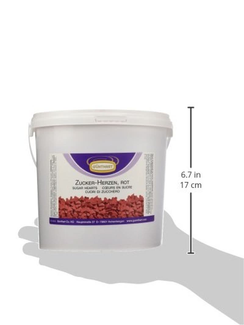 Günthart cukrová dekorace, červená srdíčka, 1,5 Kg Sypání Naty Shop