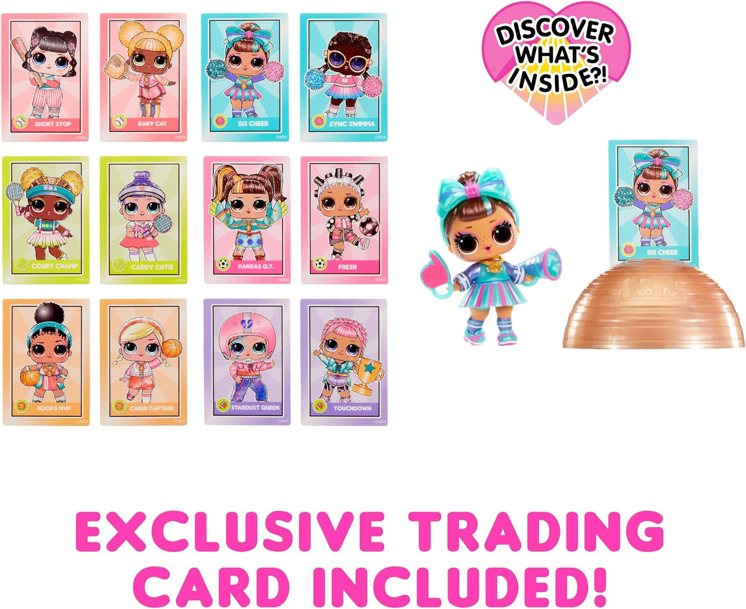 LOL Překvapení! All-Star Sports Vault Tots Collection – obsahuje 1 panenku, obrněné balení, 12 sběratelských panenek, 8 doplňků pro rozbalení, ideální pro děti od 4 let, růžová