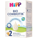 HiPP 2 Bio Combiotik (4 x 600g), pokračovací mléko po 6 měsících, se škrobem, přírodními kulturami kyseliny mléčné, GOS, Omega-3 (DHA, ALA), nejlepší bio kvality