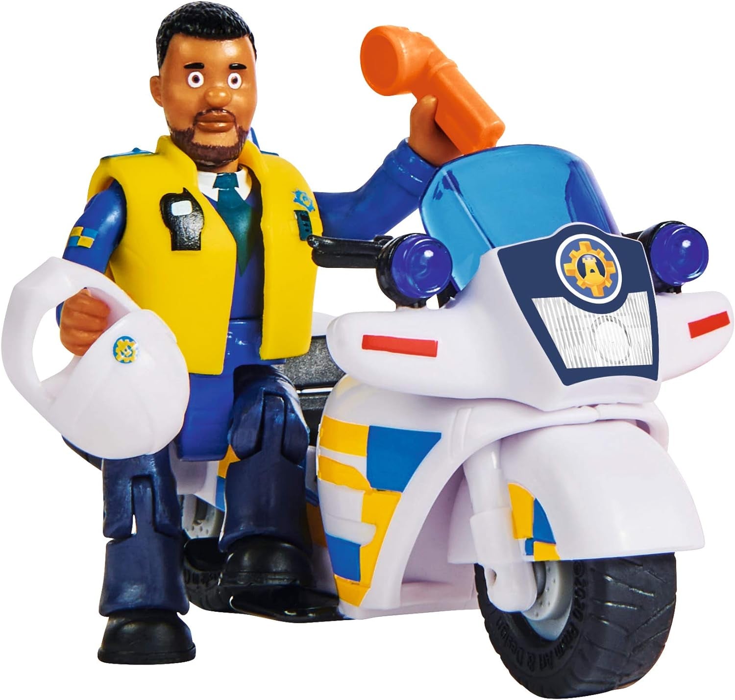 Simba 109251092 - Policejní motocykl Hasič Sam, S figurkou Malcolma, S příslušenstvím, Sezóna 12, Od 3 let Akční figurky Naty Shop