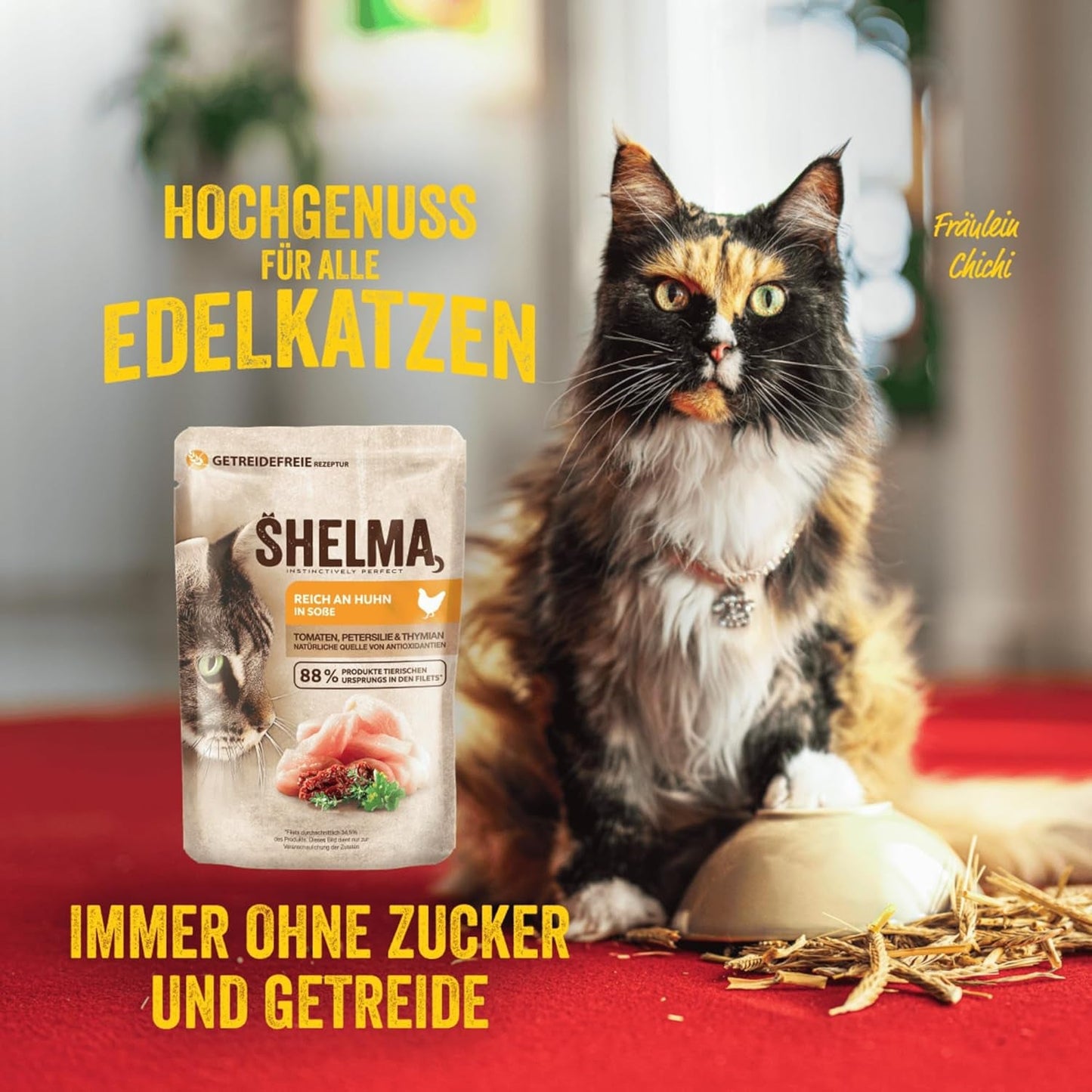 Mokré krmivo pro kočky Shelma s krůtou v rajčatové a bylinkové omáčce – kompletní krmivo bez obilovin s vysokým obsahem masa – 28 x 85 g (2,38 kg)