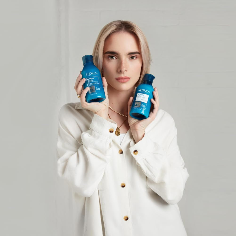 Redken Intenzivní maska na vlasy pro všechny poškozené vlasy, opravuje a regeneruje Maska pro extrémní sílu Builder Plus proti lámání 1 x 250 ml Naty Shop Hair Mask