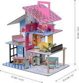 Dřevěný domeček pro panenky Olivia's Little World 360 pro děti, 3,5" panenky a 12 doplňků, vícebarevný TD-13260C