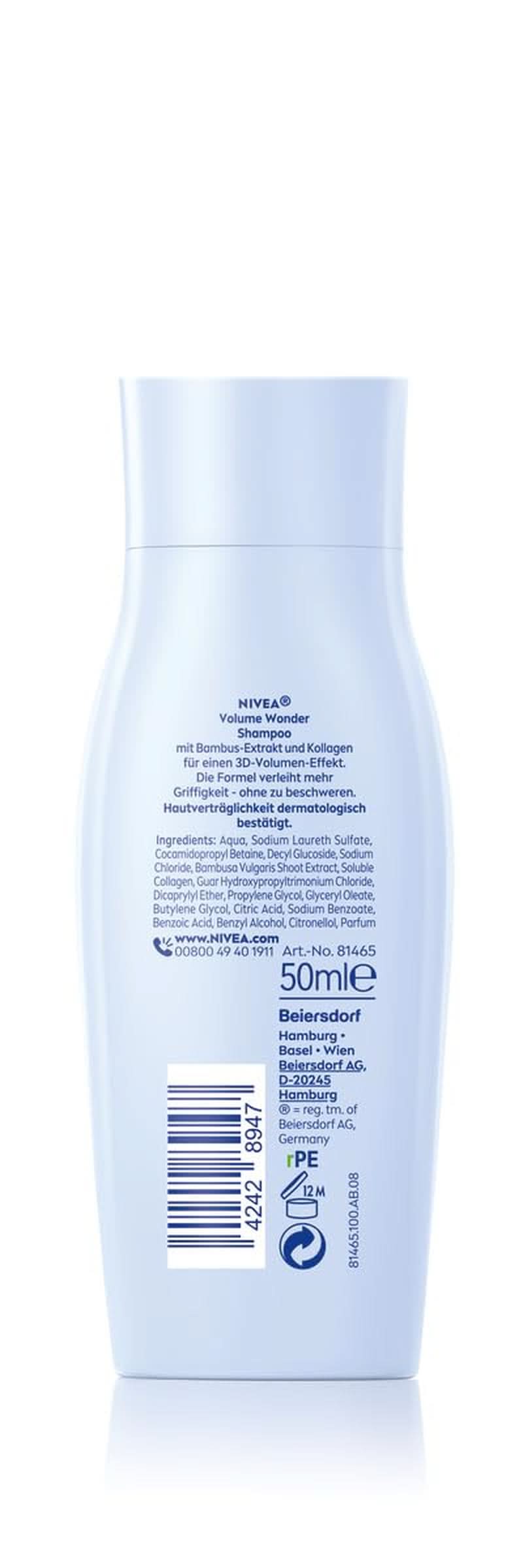 NIVEA Volume Wonder Posilující šampon, šampon pro objem, 50 ml Sprcha a koupel Naty Shop