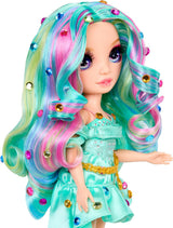 Módní panenka Rainbow High Be Dazzling - Celine Turquoise - modrozelená, 28 cm, s nástrojem na zdobení, třpytivými drahokamy a stylingovými doplňky