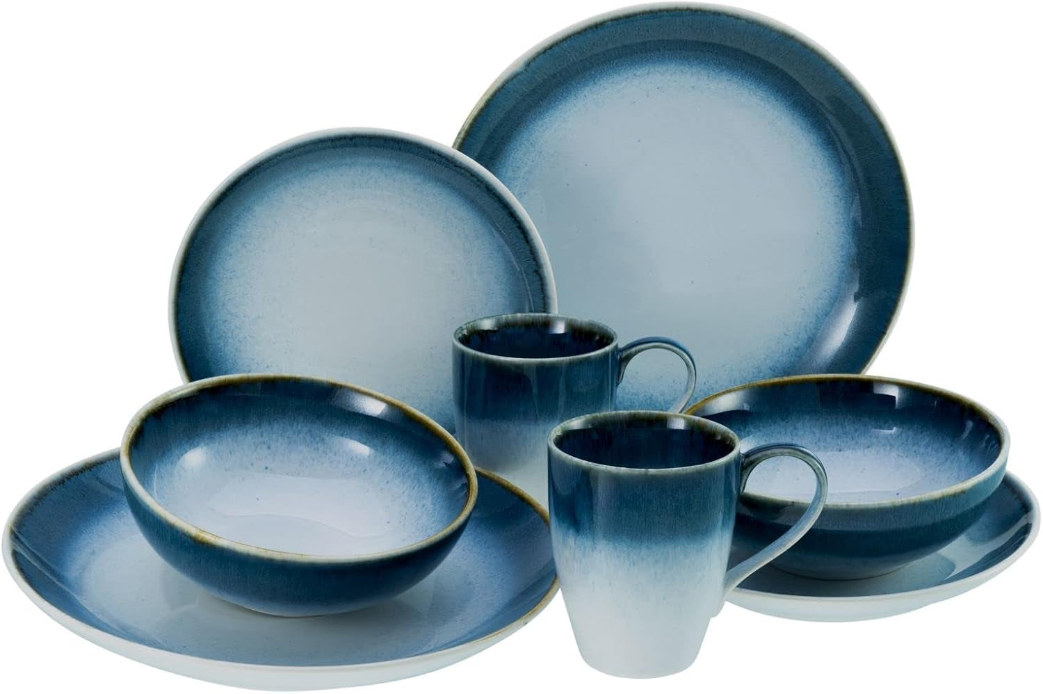Vytvořitelná 8dílná sada nádobí Cascade Series 23788 pro 2 porcelánové kombinované servisní myčky nádobí a mikrovlnné trouby Bezpečná kvalita výroby