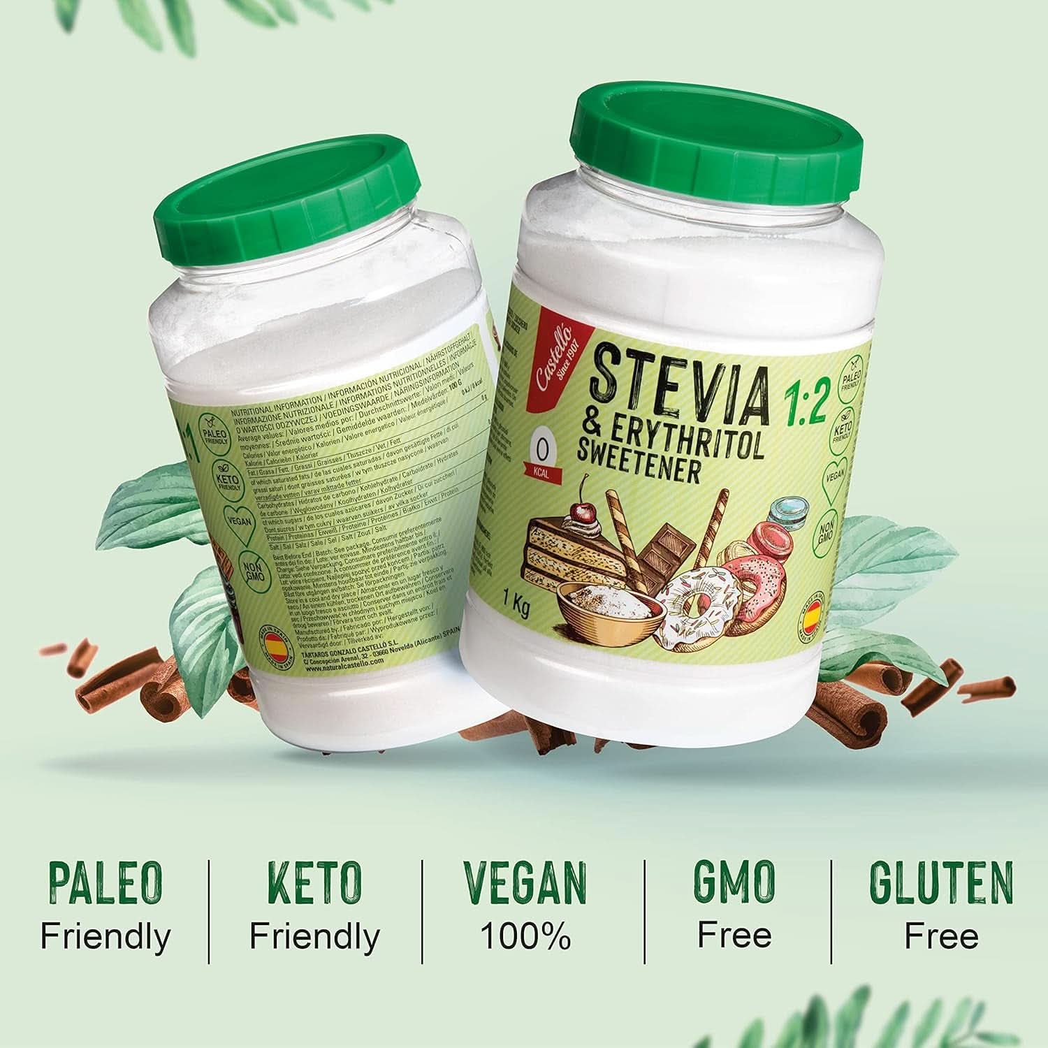 Stévie + Erythritol 1:2 sladidlo, 1G = 2G cukru, 1 kg sladidel Naty Shop