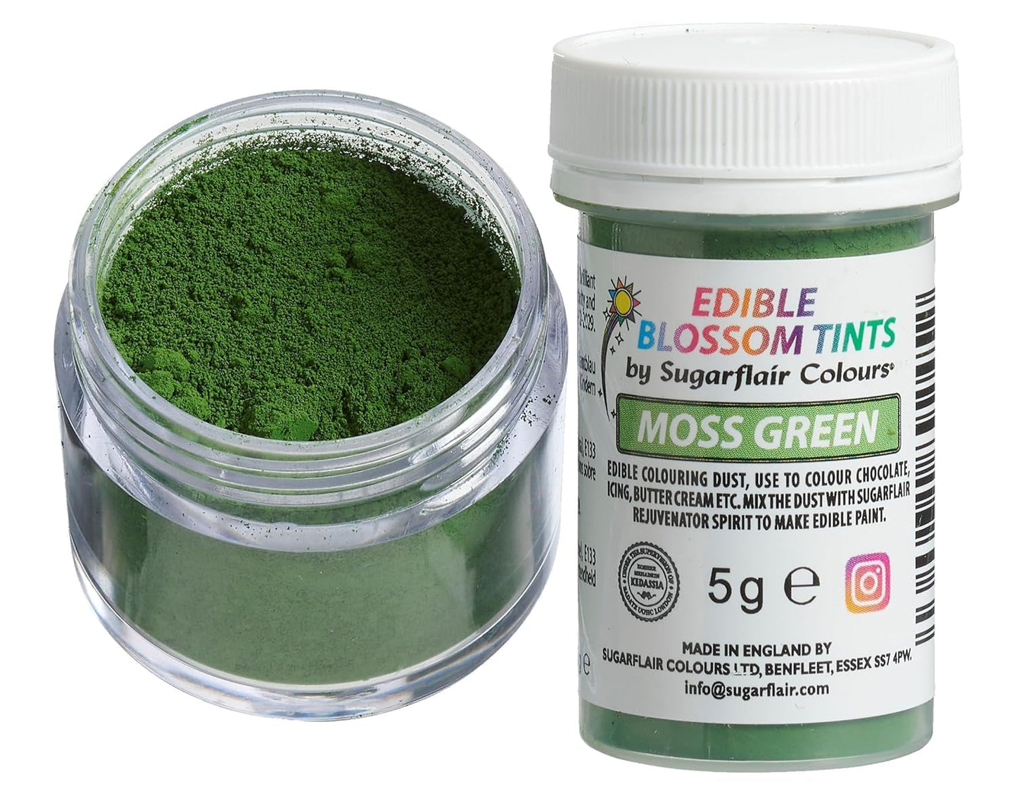 Sugarflair Blossom Tint Dust Moss Green Food Coloring Powder - potravinářské barvivo v prášku na ozdoby dortů, fondán, polevu, čokoládu, máslový krém, makronky a další - 5G