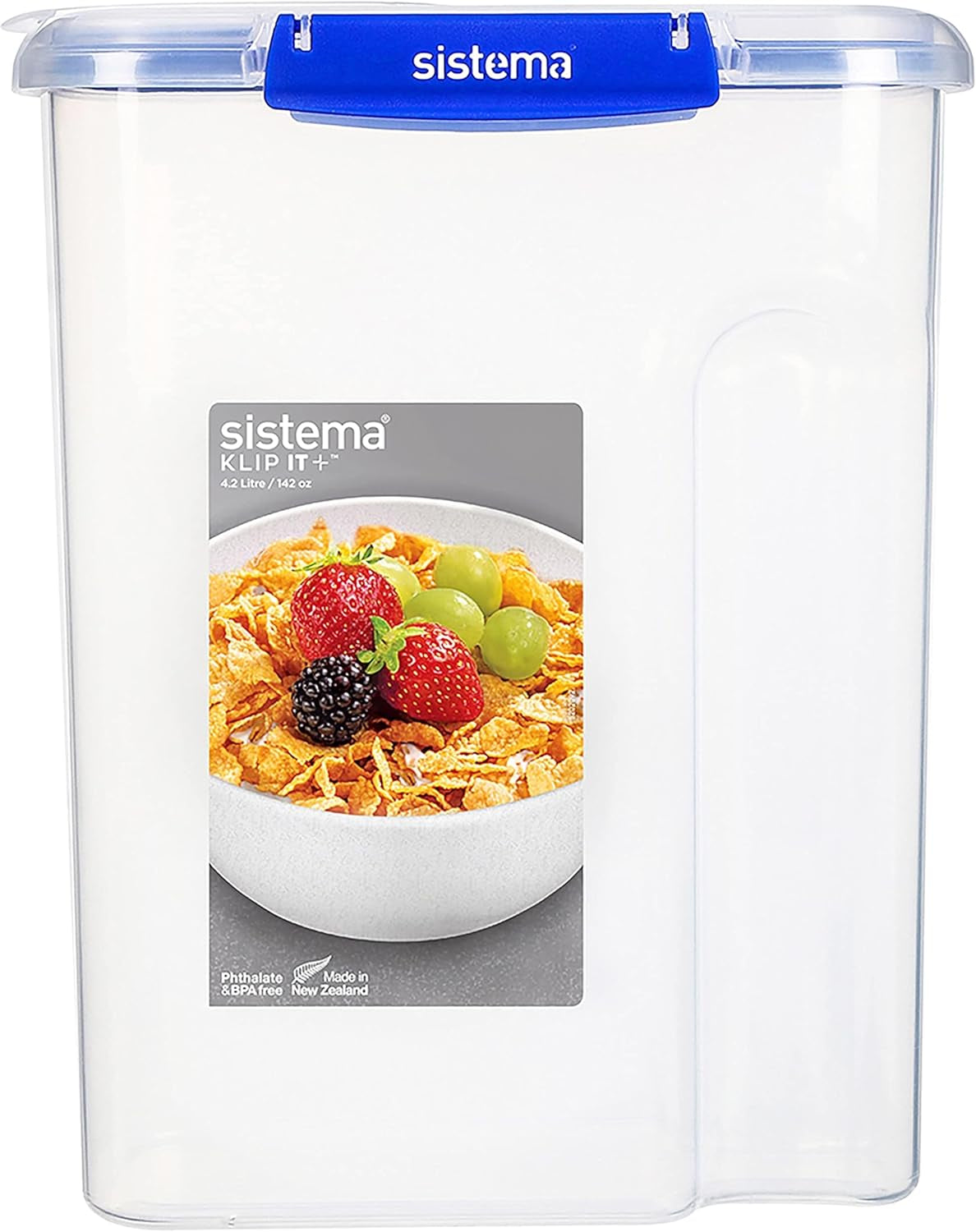 KLIP IT Plus systémová sada dóz pro skladování potravin, kulaté | 300 ml l | vzduchotěsné, stohovatelné a vzduchotěsné skladovací dózy s víčkem | vhodné do lednice/mrazáku | bez BPA | 4 kusy Naty Shop boxy na skladování potravin 4,2 l