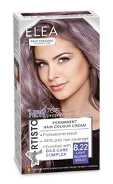 Color & Care permanentní barva na vlasy 120ml, profesionální výsledek, krycí šediny, obohaceno o komplexy olejové péče-Dlouhotrvající barva na vlasy (10,1 Super světlá popelavá blond) Barva na vlasy Naty Shop 8,22 Světle fialová blond