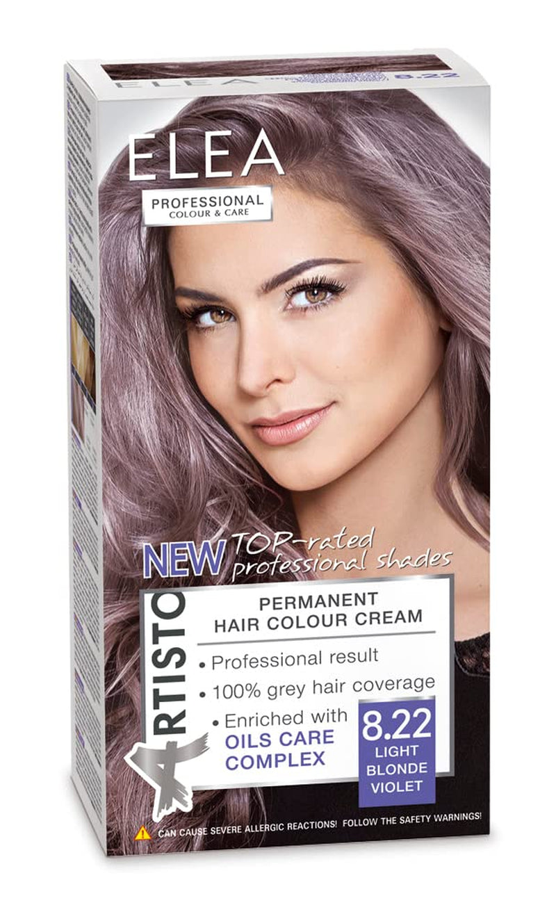 Color & Care permanentní barva na vlasy 120ml, profesionální výsledek, krycí šediny, obohaceno o komplexy olejové péče-Dlouhotrvající barva na vlasy (10,1 Super světlá popelavá blond) Barva na vlasy Naty Shop 8,22 Světle fialová blond