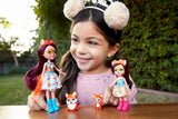 Enchantimals HCF81 - Felicity Fox a její sestřička (cca 15cm a cca 10cm) a 2 figurky zvířátek, odepínací sukně a doplňky, skvělý dárek pro děti od 3 let