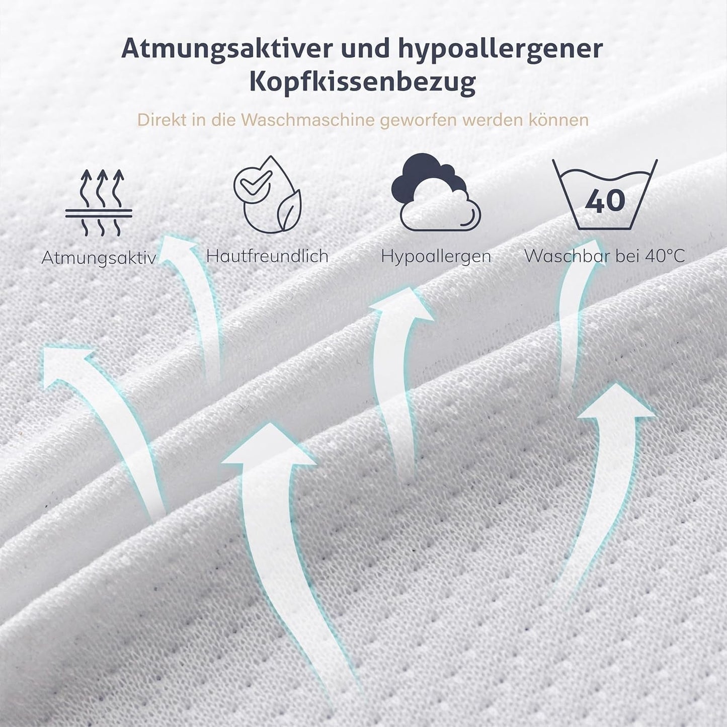 EGO HOME Polštář Paměťová pěna Měkký Ergonomický Polštář na Záda Spáč Polštář na podporu krku S prodyšným a pratelným potahem, Certifikace Oeko-Tex, Polštář na krk 75X35Cm Perne standard Naty Shop