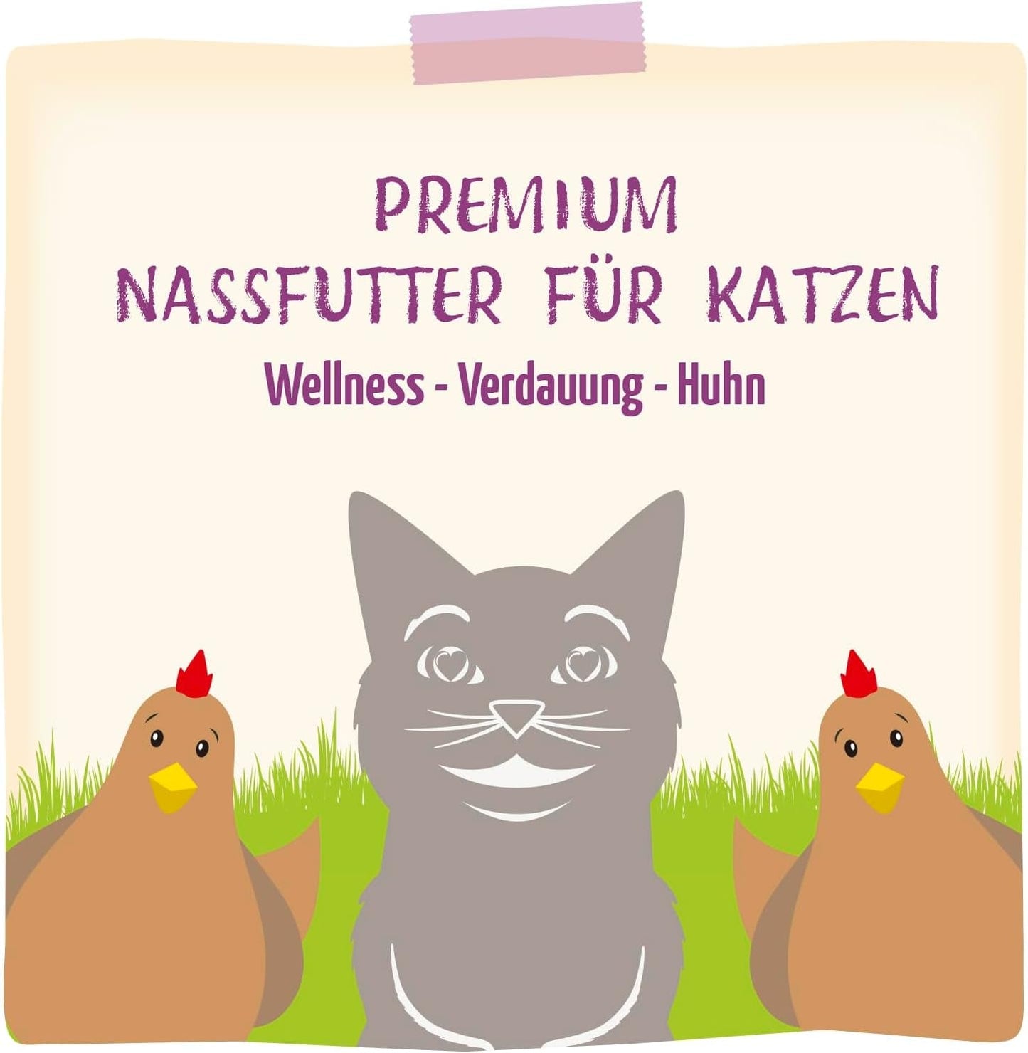 MjAMjAM - Prémiové mokré krmivo pro kočky - Wellness - Digestive - Kuře, balení 12 ks (12 x 125 g), bez obilovin