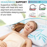 Comfysleep King Size Bamboo Viskóza Polštář Chlazení Strouhaná paměťová pěna Nastavitelná bambusová viskóza Snímatelný/pratelný potah 2ks Naty Shop Standardní polštáře