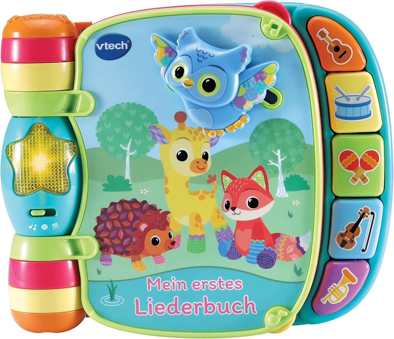 VTech Baby Adventure Play Table - Barevný hrací stůl pro miminka se 6 hracími poli a interaktivními prvky a Baby My First Song Book 6stránková barevná kniha a pohyblivé prvky pro hraní Bebe Toys Naty Shop