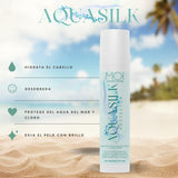 AQUA SILK vlasový krém na léto, chrání vlasy před mořem a chlórem, hedvábí a aloe vera, vlasová péče M-O-I | Maska na vlasy Naty Shop 100 ml