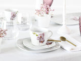 CreaTable, 24024, Square Orchid Series, 18dílná sada nádobí pro 6, Porcelánový kávový servis, Vhodné do myčky a mikrovlnné trouby, Kvalitní výroba