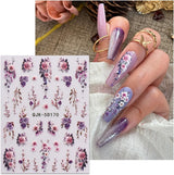 JMEOWIO 3D Nálepka na nehty Blumen Nálepka na nehty Selbstklebend Nagelaufkleber 5D Stereoskopické jarní letní dekorace Nageldesign Zubehör 4 Blatt