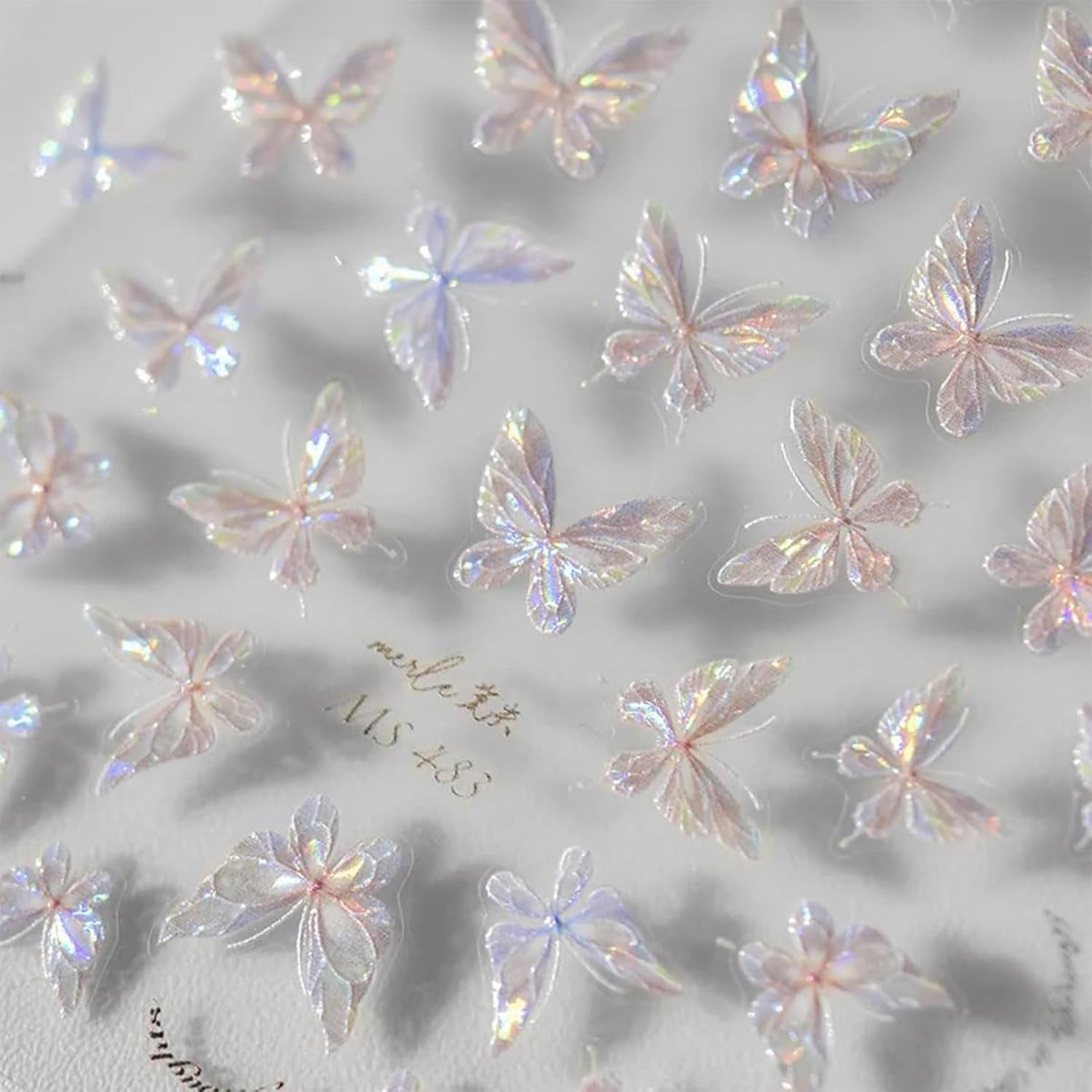 JMEOWIO 3D Nálepka na nehty Schmetterling Nálepka na nehty Selbstklebend Nagelaufkleber 5D Stereoskopická dekorace Nageldesign Zubehör 1 Blatt