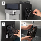 Siemens EQ.6 plus s300 automatický espresso kávovar TE653501DE, pro mnoho kávových specialit, napěňovač mléka, keramický mlýnek, dvojitá funkce kávy, proti vodnímu kameni, automatické čištění párou, 1500 W, stříbrný