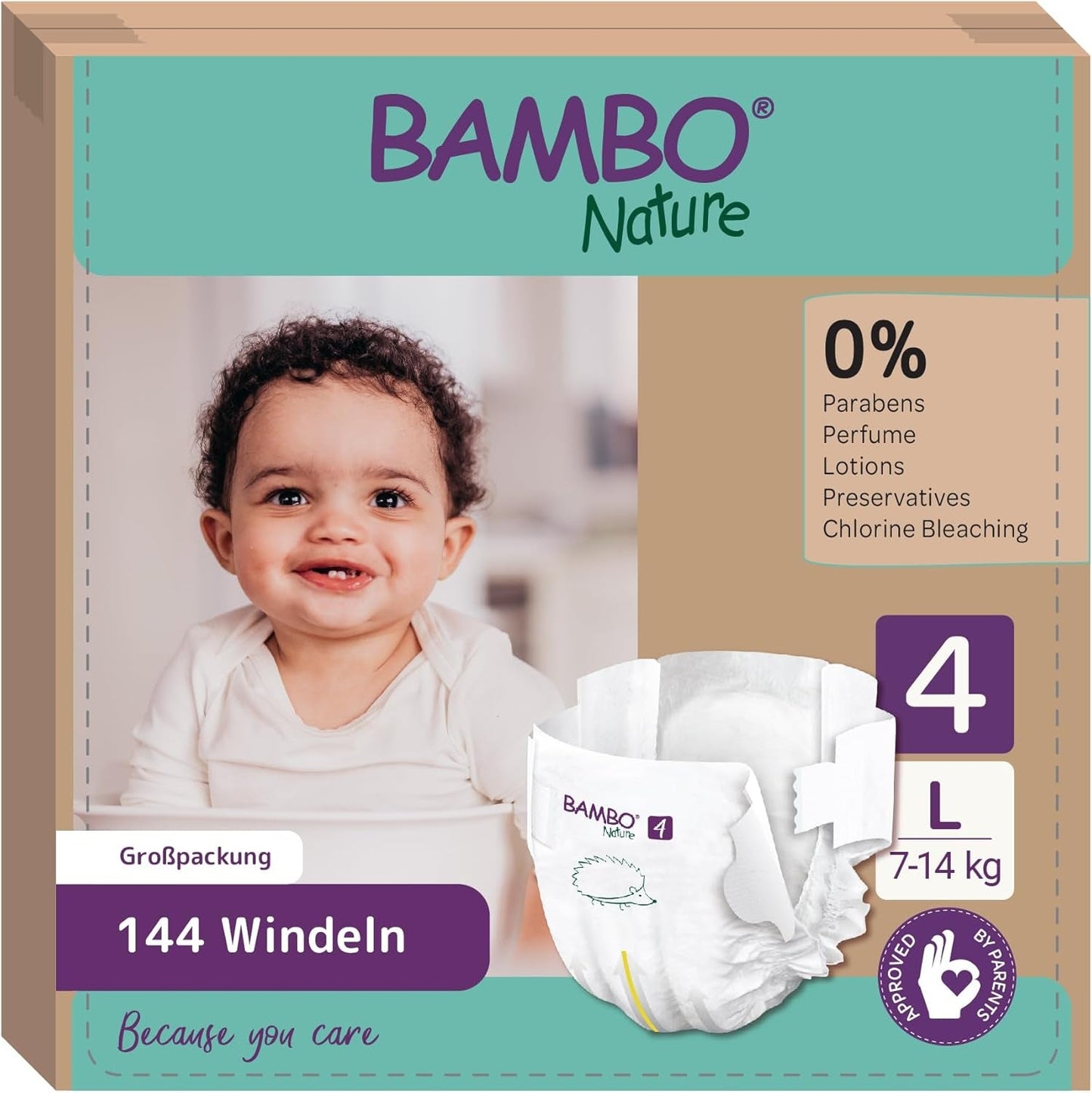 Dětské plenky Bambo Nature, velikost 1 (2-4 kg), 132 Count Moon Box | Prémiové plenky s vylepšenou ochranou proti protečení | Maximální pohodlí a svoboda pro novorozence | Dermatologicky testované plenky