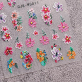 JMEOWIO Nálepka na nehty Blumen 6 Blatt Nálepka na nehty Selbstklebend Nagelaufkleber Letní Blumen Dekorace Nageldesign Zubehör