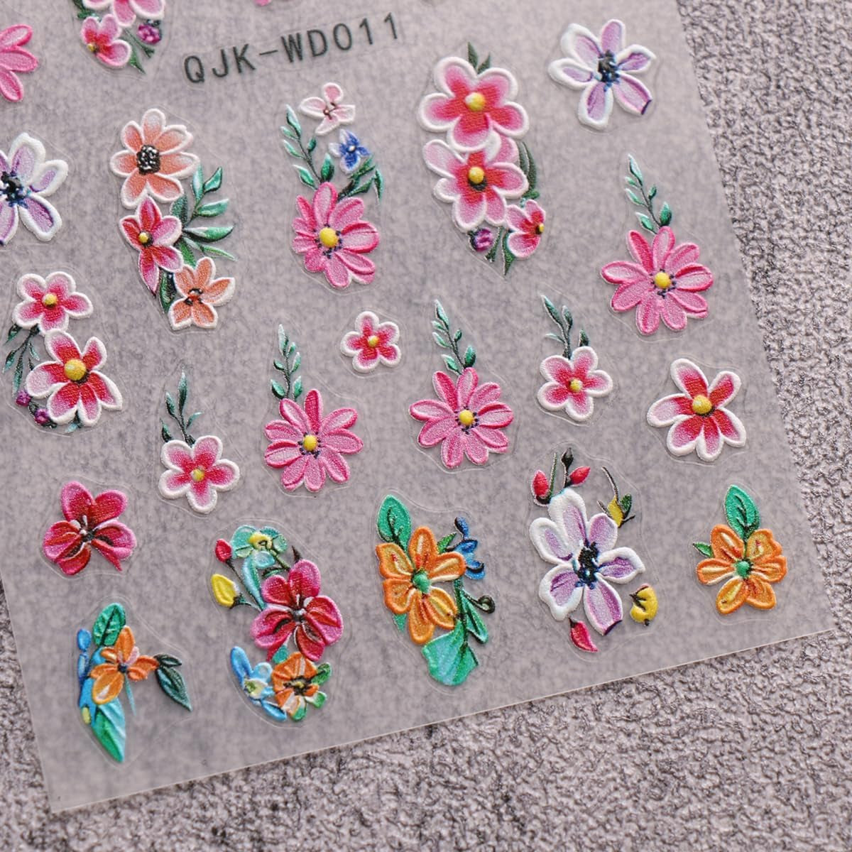 JMEOWIO Nálepka na nehty Blumen 6 Blatt Nálepka na nehty Selbstklebend Nagelaufkleber Letní Blumen Dekorace Nageldesign Zubehör