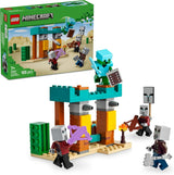 Sada videoher LEGO Minecraft The Illager Desert Patrol pro děti, minihračka Outpost a tři minifigurky včetně plundra, sluhy a kaktusového rytíře 21267 stavebnic Besuche den LEGO-Store Výchozí název