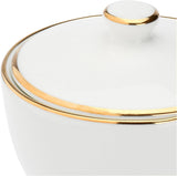 - Zuckerdose aus Porzellan, Durchmesser 10 cm, Höhe 7,3 cm, Kollektion Majestà