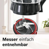 Bosch Standmixer Vitapower Serie 4 MMB6172SN, Verbesserte Version, 10 Jahre Motorgarantie, Edelstahl-Klingen, 1,5L Glasbehälter, Spülmaschinenfeste Teile, 30 000 U/Min, 1200 W, Silver Kitchen Naty Shop