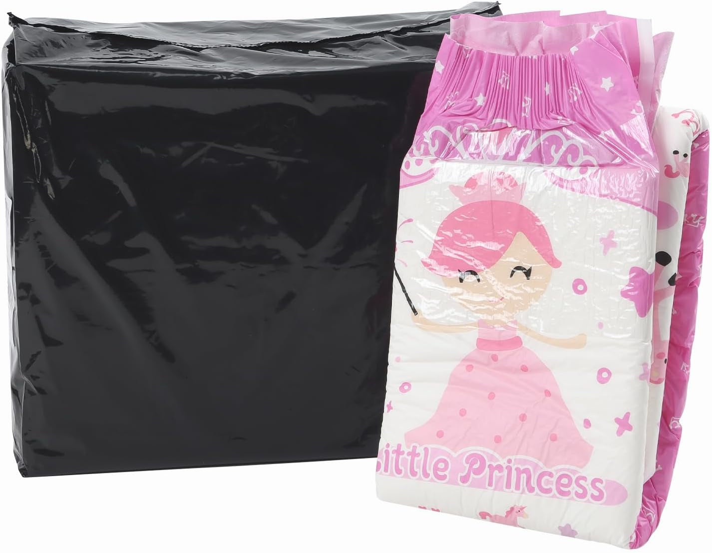 Plenky pro dospělé CutiePlusU, 10 kusů, jednorázové inkontinenční kalhotky s prostěradlem pro ženy a muže, maximální savost přes noc - malá princezna (velká velikost 94-119 cm)