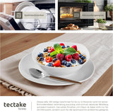 tectake® Sada nádobí pro 12 osob, 100dílná sada porcelánového nádobí, včetně 12 talířů, 12 dezertních talířů, 12 talířů na večeři, 12 šálků, 12 misek na cereálie, misky na salát, džbán na mléko, cukřenka