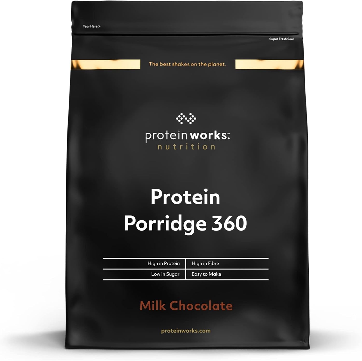 Protein Works - Proteinová kaše 360 ​​​​| Mýtus Další vitamíny a minerály | Proteinreiches Frühstück | Kalorienarme Haferflocken | 6 porcí | Mléčná čokoláda 500G Cereal Naty Shop Výchozí název